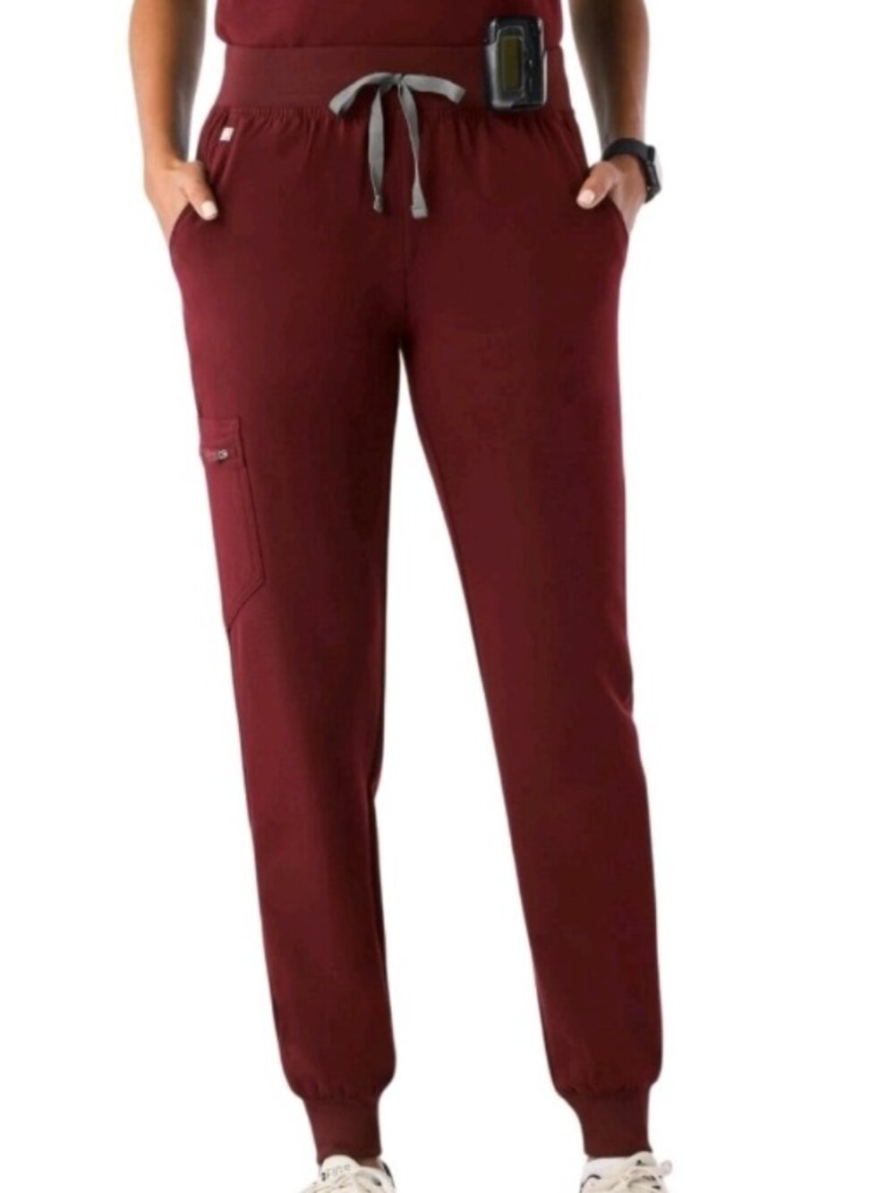 FIGS Women’s Zamora Jogger Scrub Pants Burgundy size MT (Medium Tall)